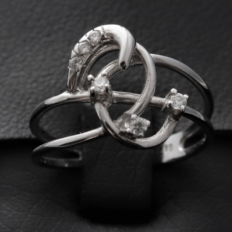 γυναικείο δαχτυλίδι λευκοχρυσο με πετρες ζιρκον