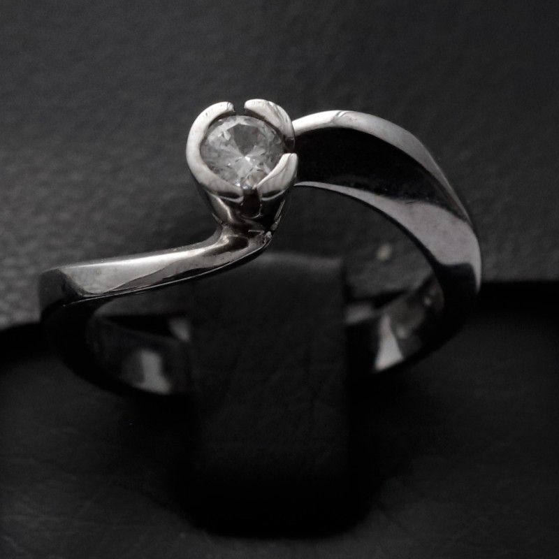 μονοπετρο δαχτυλιδι λευκοχρυσο με ζιρκον