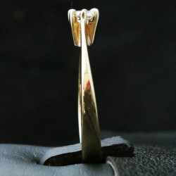 yellow gold engagement ring with cubic zirconia 2