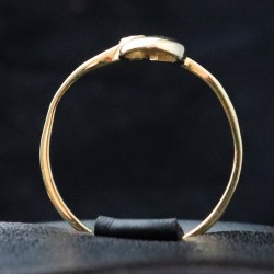 yellow gold woman ring with white cubic zirconia stone 2