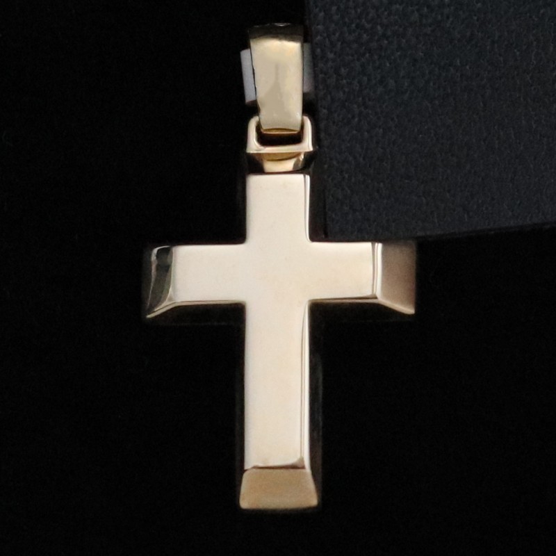 christening cross yellow gold double face