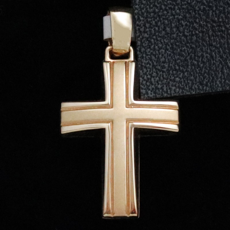 christening cross yellow gold double face