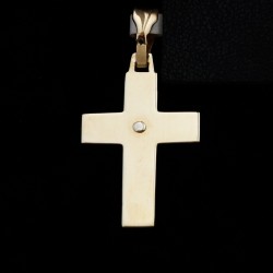 christening cross yellow and white gold with cubic... 2