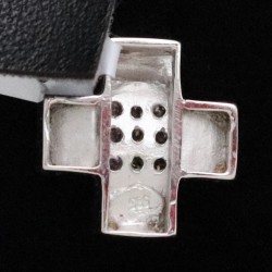 white gold pendant cross with pink cubic zirconia 2
