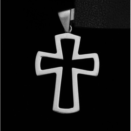 Λευκοχρυσος κουφιος σταυρος με πετρες ζιργκον