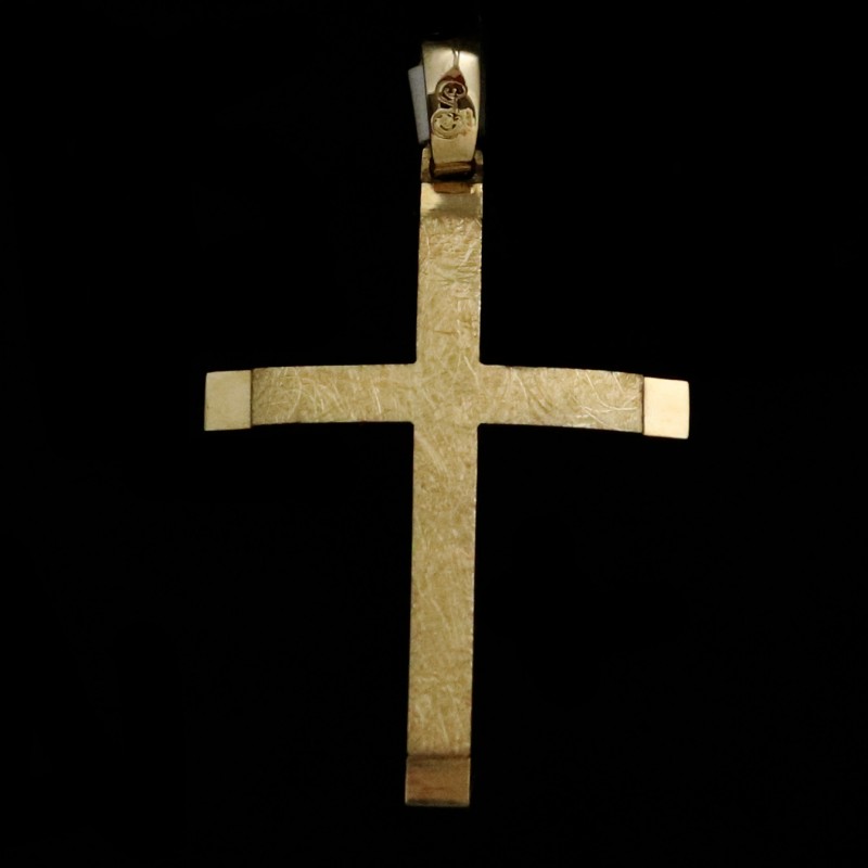 plain gold cross with topographic technique