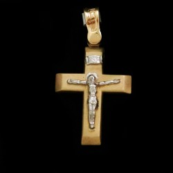 σταυρουδακι με εσταυρωμενο χρυσο διχρωμο