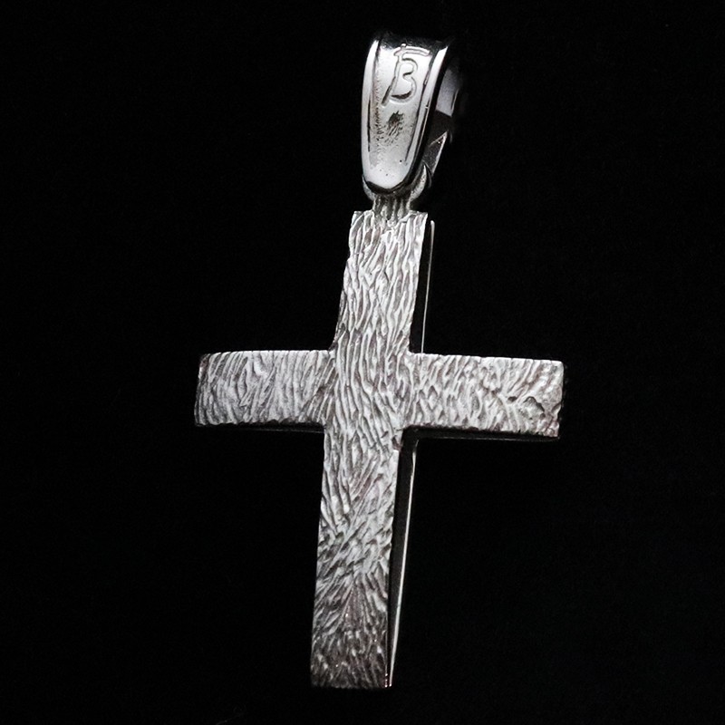 λευκόχρυσος σταυρός διπλής όψης μοντέρνο σχέδιο