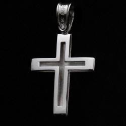 white gold cross double sided stylish design