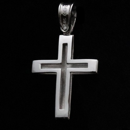 λευκόχρυσος σταυρός διπλής όψης μοντέρνο σχέδιο