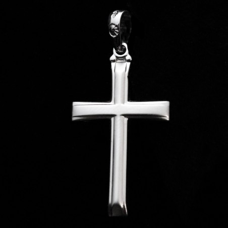 plain white gold cross