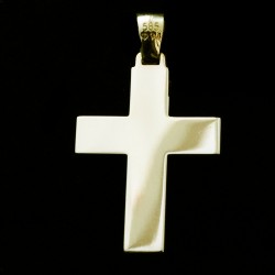 χρυσός δίχρωμος σταυρός με λευκοχρυσές λεπτομέρειες 2