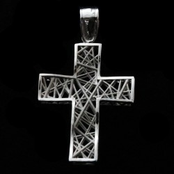 white gold cross with modern design