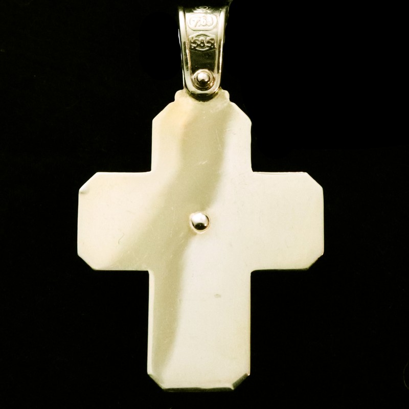bicolor cross with crucifixion