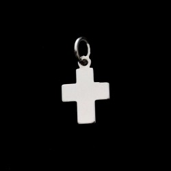 small white gold plain cross