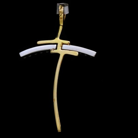 χρυσος μοντερνος σταυρος με πετρες ζιργκον gavello