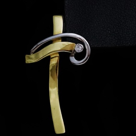 gold cross with cubic zirconia stones