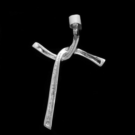 white gold curved cross