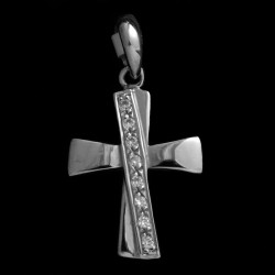 λευκοχρυσος σταυρος με πετρες ζιργκον