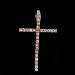 golden cross with cubic zirconia stones