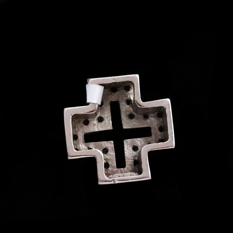 λευκοχρυσο σταυρουδακι με πετρες ζιργκον