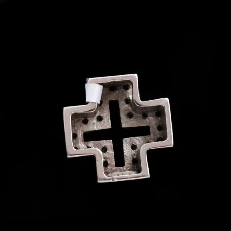 λευκοχρυσο σταυρουδακι με πετρες ζιργκον