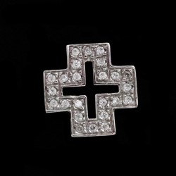 λευκοχρυσο σταυρουδακι με πετρες ζιργκον