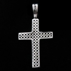 White-gold cross with cubic zirconia with two-sided 2