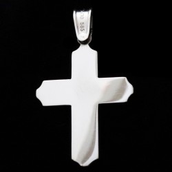 white gold cross with yellow detail in the center 2