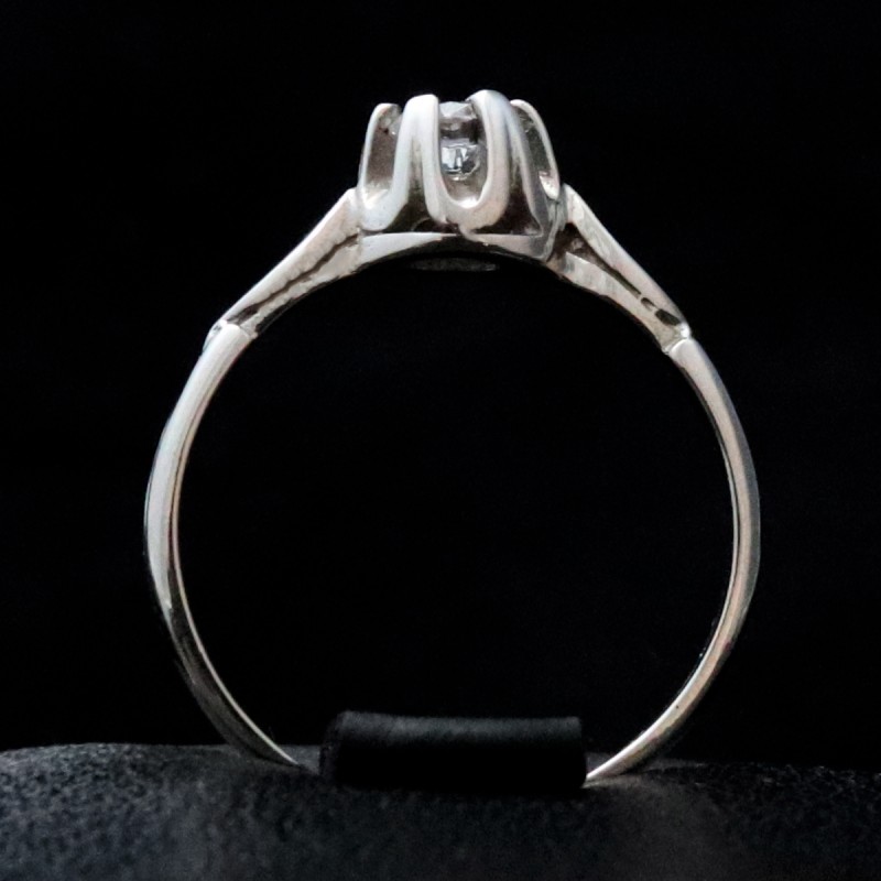 white gold ring with cubic zirconia classic...