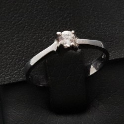 white gold engagement ring with cubic zirconia
