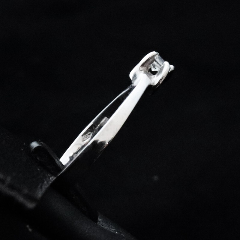 white gold engagement ring with cubic zirconia