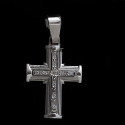 λευκοχρυσος σταυρος με ζιργκον