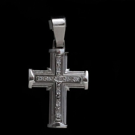 λευκοχρυσος σταυρος με ζιργκον