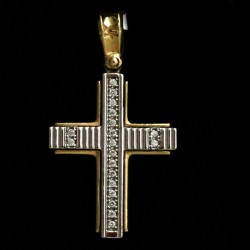 gold cross with cubic zirconia stones