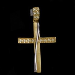 χρυσος σταυρος με ζιργκον 2