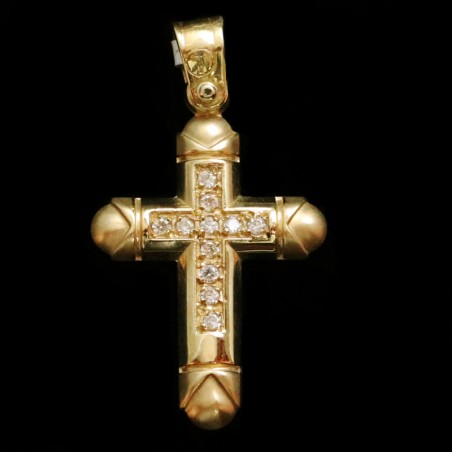 χρυσος κλασικος σταυρος με ζιργκον