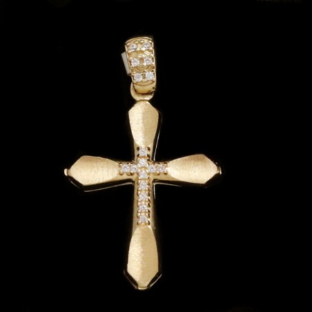gold cross with cubic zirconia stones
