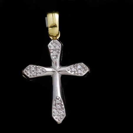gold cross with cubic zirconia stones