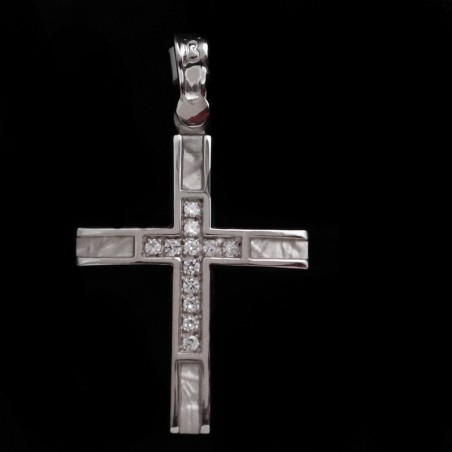 λευκοχρυσος σταυρος με ζιργκον