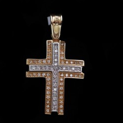 χρυσος επισης σταυρος με ζιργκον