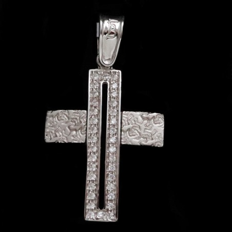 Λευκοχρυσος σταυρος με ζιργκον