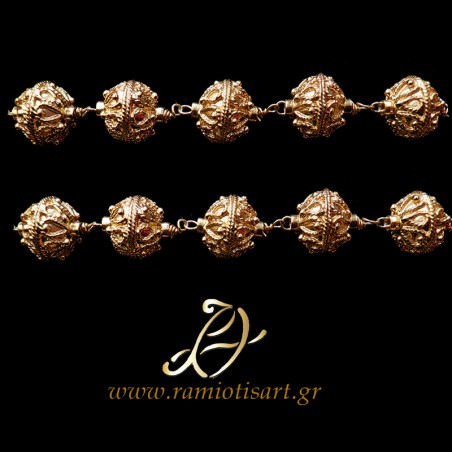 Greek traditional jewellery from Crete "lianobotona" necklace