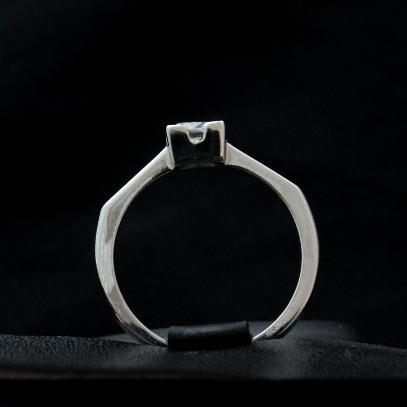 white gold monolith with cubic zirconia stone