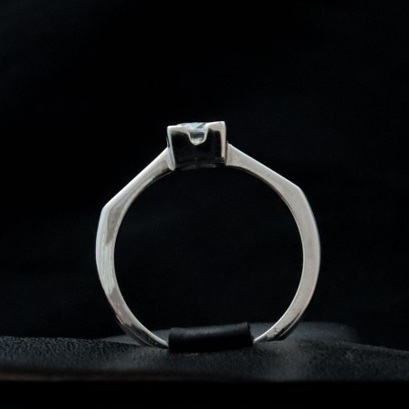 white gold monolith with cubic zirconia stone