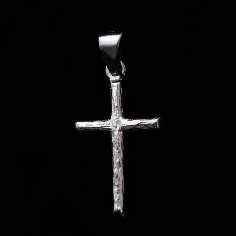 white gold forged cross