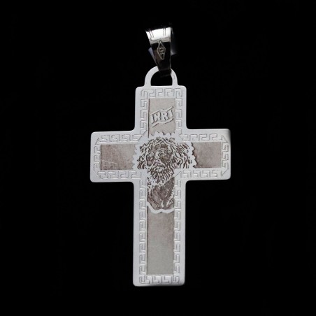 λευκοχρυσος σταυρος δυο οψεων με σχεδιο