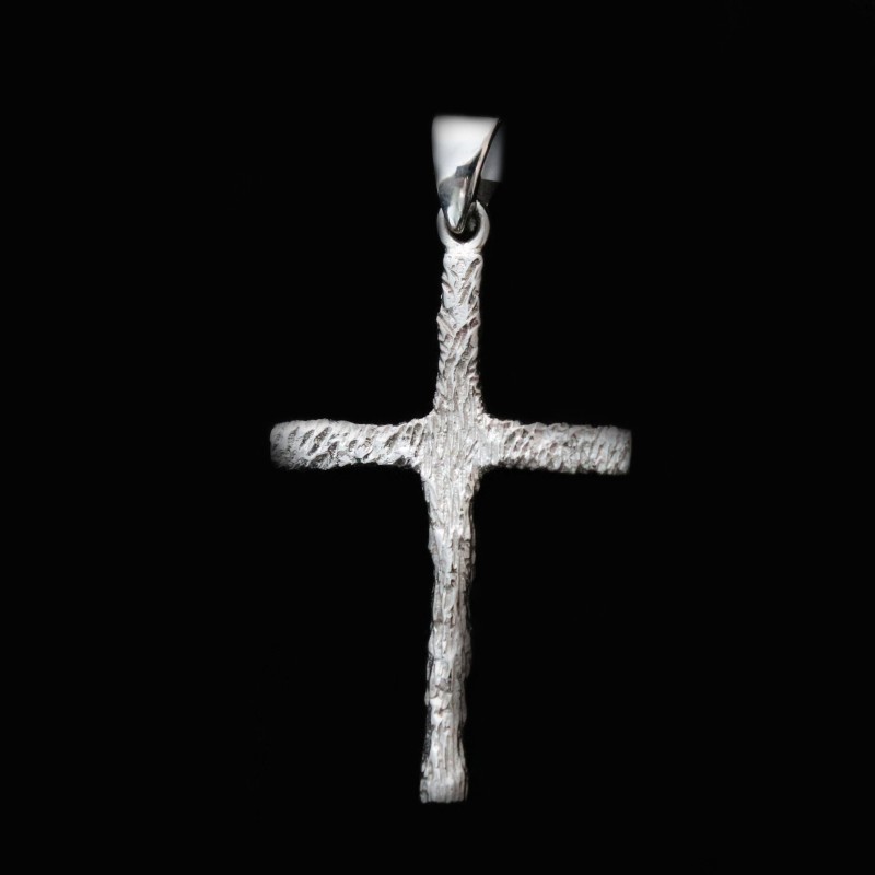 white gold wrought cross