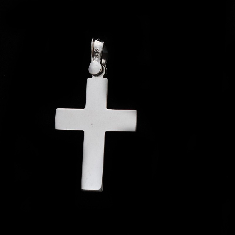 λευκοχρυσος ανδρικος σταυρος με σχεδιο