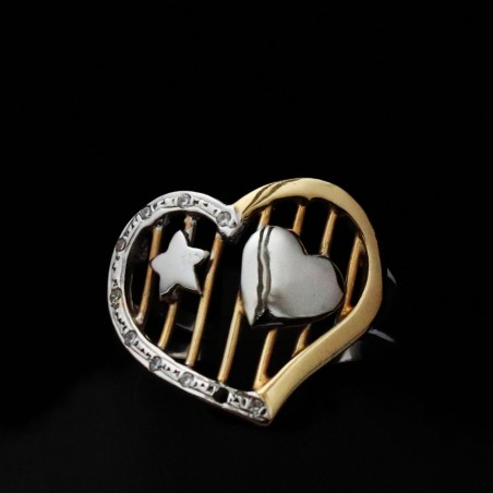 δαχτυλιδι χρυο με καρδια και αστερι